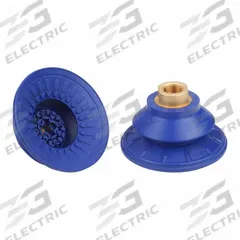 SCHMALZ Vacuum Pad Assembly: Bellows, 1.5 Folds, 3/8 in NPT, 89 mm Pad Dia, NBR, Blue, 60 A, SAB (MPN 10.01.06.01973). Key specifications — attr1019101: 10.01.06.01973; attr1019103: SCHMALZ; attr1019107: 60 A.