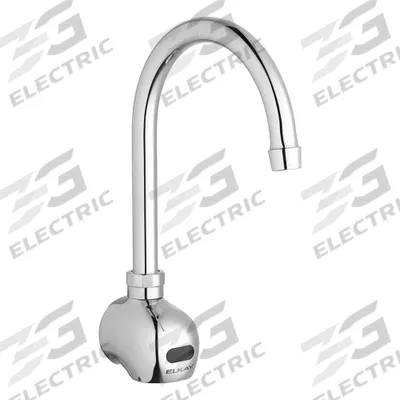 ELKAY Bathroom Sensor Faucet: Brass, Chrome Finish, Single-Post, Battery/Plug-In - Single-Post Sensor Bathroom Faucets