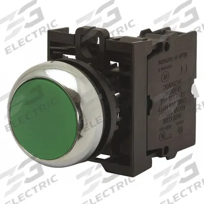 EATON Illuminated Push Button: Illuminated, Flush Profile, Non-Metallic, 22 mm - Illuminated Flush-Mount Push Buttons