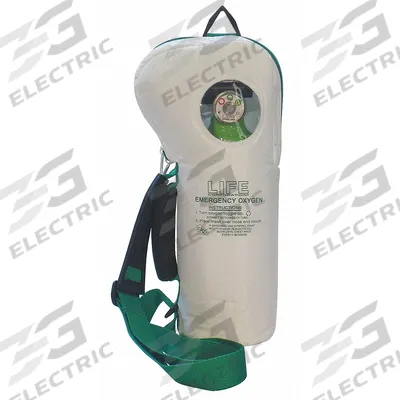 LIFE Emergency Oxygen Unit: 250 L Capacity, 40 min @ 6 lpm, 6 lpm Flow Rate - Max - Filled Medical Oxygen Cylinders