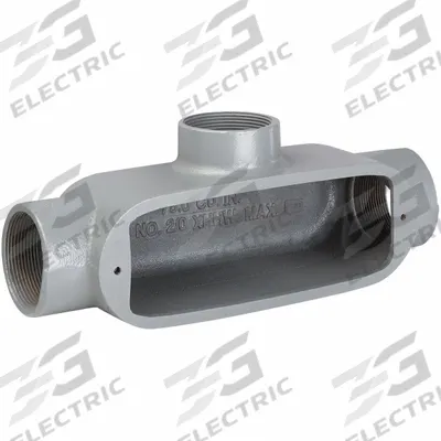 HUBBELL KILLARK Conduit Outlet Body: Aluminum, 2 1/2 in Trade Size, T Body, 142 cu in Body Capacity - T - Tee Type