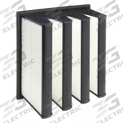 GRAINGER V-Bank Air Filter: 20 in x 20 in x 12 in, Fiberglass, Single Header - MERV 14 V-Bank Air Filters