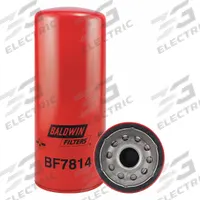 BALDWIN FILTERS Fuel Filter: Spin-On, 4 1/4 in Outside Dia, M32 x 1.50 Thread Size, Cellulose (MPN BF7814). Key specifications — attr1137520: BF7814; attr1137521: FF5507; attr434022: BALDWIN FILTERS; attr427730: Cellulose; attr427731: Integral Gasket; attr1017112: Buses; attr1017113: Mack.