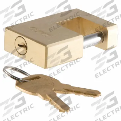 CURT Hitch Lock: Yellow, Brass, (2) Keys - Coupler Locks