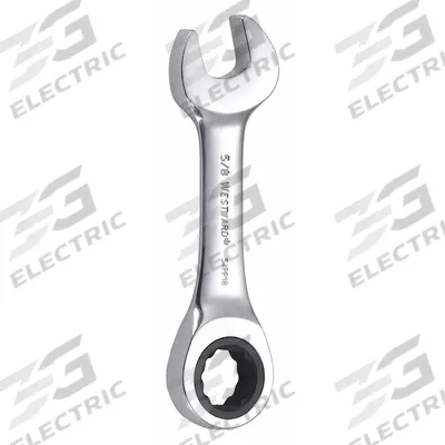 WESTWARD Combination Wrench: Alloy Steel, Chrome, 5/8 in Head Size, 4 3/4 in Overall Lg - SAE 12-Point Ratcheting Combination Wrenches