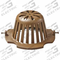 JAY R. SMITH MFG. CO Dome Strainer: Cast Iron, 6 7/8 in Overall Dia, 4 1/2 in Overall Ht, Screw (MPN 3970DBS). Key specifications — Brand: JAY R. SMITH MFG. CO; Finish: Duco Coated; Color: Yellow; Material: Cast Iron; Connection Type: Screw; Product Type: Dome Strainer.