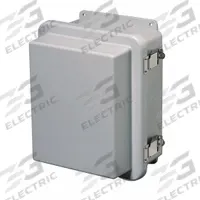 WIEGMANN Enclosure: Fiberglass, 20 in x 16 in x 10 in, NEMA 1/12/3R/4X/6P, Hinged, Solid Cover (MPN HW-RHJ201610CHQR). Key specifications — Brand: WIEGMANN; Closure Method: Padlock Hasp; Knockouts: Not Included.