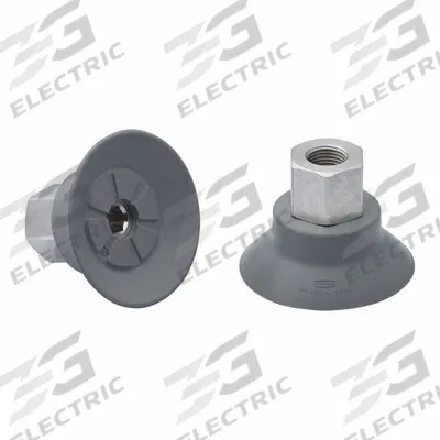 SCHMALZ Vacuum Pad Assembly: G1/8 in, 54.3 mm Pad Dia, NBR, 55 A, Gray - Flat Type Electronics Industry Vacuum Pad Assemblies