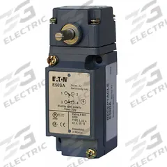 EATON Plug-In Limit Switch: 29 mm Mounting Hole Vertical Center to Center Distance, 90°, Lever-Rod (MPN E50NN1). Key specifications — Manufacturer Part Number: E50NN1; Brand: EATON; Electrical Connection: Screw Terminals; Series: E50.