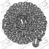 CAMPBELL 5/16Inx12Ft Gr 43 Tow Chain W/Hooks: 43, 5/16 in Overall Wd, 12 ft Overall Lg, Steel (MPN T0231912). Key specifications — Material: Steel; Grade: 43; Hook Type: Clevis Grab; Attachment Style: Grab Hook; Color: Orange; Brand: CAMPBELL; Equipment Color: Hi-Visibility Orange.