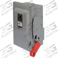SIEMENS Safety Switch: Non-Fusible, 100 A, Three Phase, 600V AC, Galvanized Steel, Indoor/Outdoor (MPN HNF363R). Key specifications — attr867131: SIEMENS.
