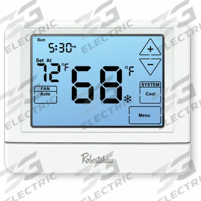 Robertshaw Digital Wall Thermostat: Heat or Cool, Auto, B/C/G/O/RC/RH/W/Terminal Designations - Standard Thermostats