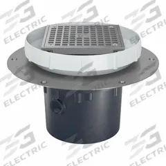 ZURN Floor Drain: 9 7/8 in Overall Dia, 5 in Grate Size, 4 in Nominal Pipe Size, Solvent Weld, PVC (MPN EZ2-PV4-ST). Key specifications — Color: Bronze; Connection Type: Solvent Weld; Brand: ZURN.