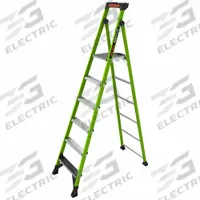 LITTLE GIANT Platform Stepladder: 8 ft Ladder Size, Fiberglass, 375 lb Load Capacity, 30 lb Wt (MPN 15408-001). Key specifications — Brand: LITTLE GIANT; Included Features: Plastic Top with Storage.