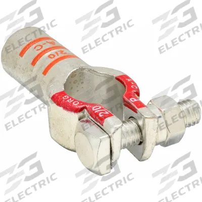 ECO-MAX Battery Terminal: Straight, Crimp, 2/0 ga, Orange Color, Positive - Straight Alignment