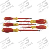 WIHA Insulated Screwdriver Set: 1-10 Pieces, 5 Pieces, Phillips/Slotted Tip, Ergonomic Grip (MPN 32091). Key specifications — attr1205274: WIHA; attr1205269: 3 mm.