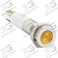 APPROVED VENDOR Flush Panel Light: 5/16 in Panel Mounting Hole Dia, LED, Yellow, Flush Head, H08 (MPN 24M071). Key specifications — Brand: APPROVED VENDOR; Electrical Connection: 0.11 Male Quick Disconnect.