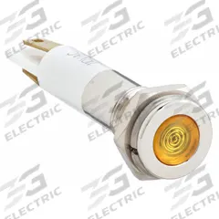 APPROVED VENDOR Flush Panel Light: 5/16 in Panel Mounting Hole Dia, LED, Yellow, Flush Head, H08 (MPN 24M071). Key specifications — Brand: APPROVED VENDOR; Electrical Connection: 0.11 Male Quick Disconnect.