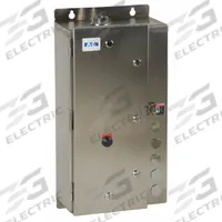 EATON NEMA Magnetic Motor Starter: Non-Reversing, 3 Poles, NEMA Size 1, 27 A, 24V AC Coil (MPN ECN0514TAA-R63/D). Key specifications — attr211388: EATON; attr951451: 1NO/1NC; attr951453: 24V AC; attr951489: Three; attr984425: 1NO/1NC; attr984429: Pilot Light; attr997361: None (Not Applicable to Electronic Overloads).
