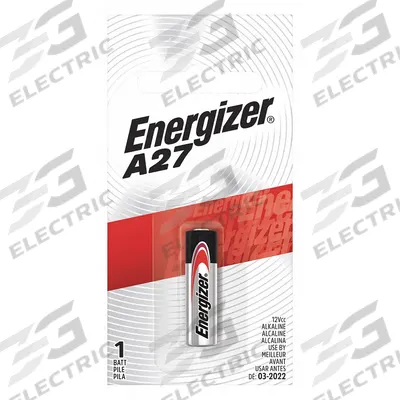 ENERGIZER Battery: A27 Battery Size, Alkaline, 27 mAh Capacity
