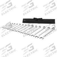 WESTWARD Combination Wrench Set: Alloy Steel, Satin, 14 Tools, 6 mm to 19 mm Range of Head Sizes (MPN 54DG03). Key specifications — attr309520: Satin; attr309519: Alloy Steel; attr324929: WESTWARD; attr309512: Pouch; attr309522: No; attr309533: No.