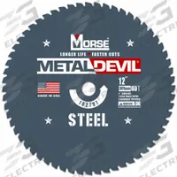 MORSE Circular Saw Blade: 12 in Blade Dia., 60 Teeth, 0.09 in Cut Wd, 1 in Arbor Size, Carbide (MPN 102797-WWG). Key specifications — attr1116119: MORSE; attr1145631: Steel.