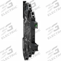 SCHNEIDER Slim Interface Relay Socket: 6 A Current Rating, Push-In Termination (MPN RSLZRA4). Key specifications — Electrical Connection: Spring Terminal; Mounting Style: DIN Rail; Brand: SCHNEIDER.