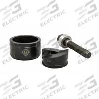 GREENLEE Knockout Punch Set: 10 ga Sheet Metal Capacity (Steel), 2 27/64 in Nominal Size, Round (MPN K2BB-2). Key specifications — attr63418: K2BB-2; attr63421: GREENLEE; attr63425: Yes; attr63427: Ratchet (1 in); attr63430: Mild Steel.