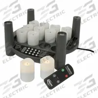 STERNO Flameless Candle: 24 hr Burn Time, Black/White, 9 3/4 in Overall Ht, 9 3/4 in Overall Wd (MPN 60310). Key specifications — Application: Flameless Inside Lamps; Jar Color: White; Brand: STERNO; Light Color: White; Color: Black/White; Material: Plastic; Product Type: Flameless Candle.