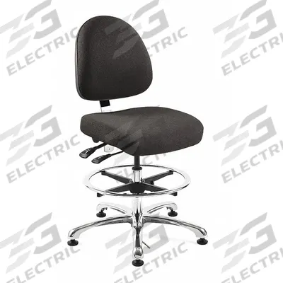 BEVCO Ergonomic ESD Task Chair: Fabric, Armless, Ht Range 21 1/2 in to 31 1/2 in - Fabric ESD Chairs