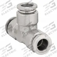 AIGNEP USA Push-Fit Tee Fitting: 3/8 in OD x 3/8 in OD x 3/8 in OD Size, Stainless Steel, Silver (MPN 60230-06). Key specifications — Brand: AIGNEP USA.