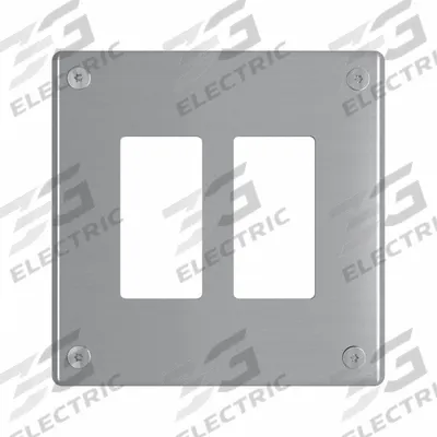 LEGRAND Wall Plate: Decorator-Rocker, 2 Gang, Silver - Tamper-Resistant Wall Plates