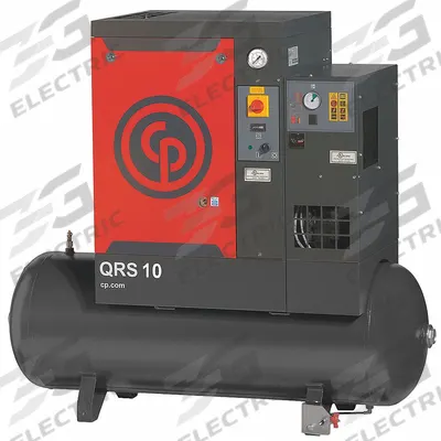 CHICAGO PNEUMATIC Rotary Screw Air Compressor w/Air Dryer: Horizontal, 10 hp, 31.2 cfm - Horizontal Rotary Screw Air Compressors