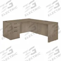 REGENCY Desk: Particle Board, Oak, 1 Pedestals, 3 Drawers, 71 in Overall Wd, 29 in Overall Ht (MPN LLDSPF713547NO). Key specifications — Desktop Material: Particle Board; Includes Modesty Panel: Yes; Kit Product Type: Double Pedestal Desk; Desktop Color: Oak; Brand: REGENCY; Frame Color: Noble Oak; Frame Material: Particle Board; Product Type: Desk.