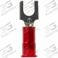 3M Fork Terminals: Red, Nylon, #8 Stud Size, 22 AWG – 18 AWG Wire Range, Std Fork, 600 V (MPN MNG18-8FX). Key specifications — Barrel Style: Insulation Grip; Manufacturer Part Number: MNG18-8FX; Brand: 3M.