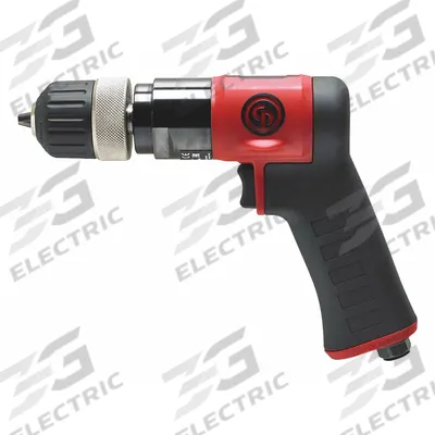 CHICAGO PNEUMATIC Air-Powered Drill: 3/8 in Chuck, Light Duty, 3,000 RPM, 0.6 hp - Pistol-Grip Air-Powered Drills