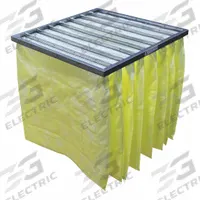 GRAINGER Pocket Air Filter: 24 in x 24 in x 22 in, MERV 14, Yellow, Synthetic, 8 Pockets (MPN 6B628). Key specifications — Display Sell UOM: EA; Brand: GRAINGER; Media Material: Synthetic; Performance Rating: MERV 14.