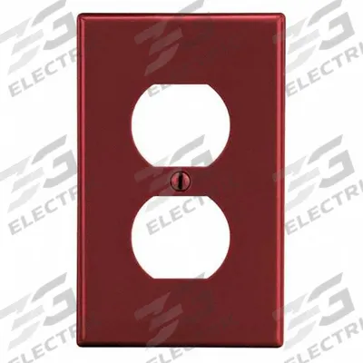 HUBBELL Wall Plate: Duplex Outlet, 1 Gang, Red - General Purpose Wall Plates