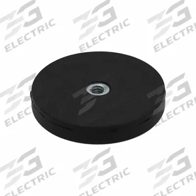 MAG DADDY Rubber Coated Magnet: Neodymium, 1 11/16 in Outside Dia - Threaded Rare Earth Magnets