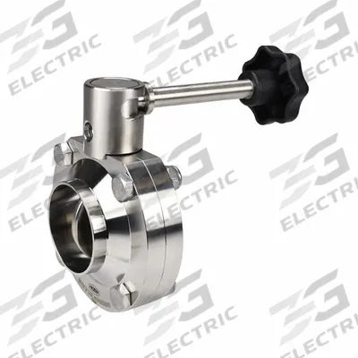 DIXON Butterfly Valve: 1 1/2 in Pipe Size, Solder, 140 psi Max. Pressure (CWP) - 3-A Certified Stainless Steel Butterfly Valves
