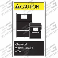 ACCUFORM DOT Handling Label: Chemical Waste Storage Area, 3 1/2 in x 5 in, 3 1/2 in Label Wd, 5 PK (MPN LCHL607VSP). Key specifications — Message: Chemical Waste Storage Area; Background Color: Black; Brand: ACCUFORM.
