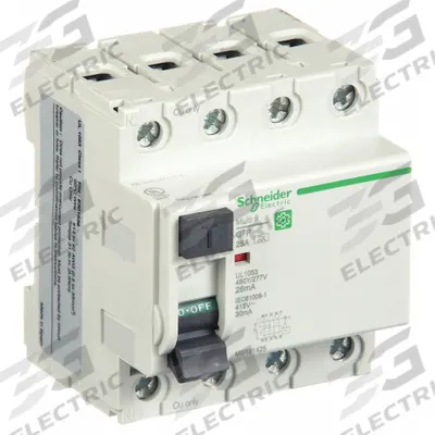 IEC Supplementary Protector: 25 A Amps, 240V AC, 26 mA Rated Residual Current - UL1053 DIN Rail-Mount Ground Fault Protectors