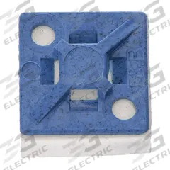 TY-RAP Metal Detectable Cable Tie Mount: 0.14 in Slot Wd, 0.13 in Slot Ht, Blue, 0.75 in Wd, 100 PK (MPN TC5344A-PDT). Key specifications — For Use With: Cable Ties Up To 30 lb Tensile Strength; Size: 0.75 in L x 0.75 in W x 0.19 in H; Color: Blue; Brand: TY-RAP.