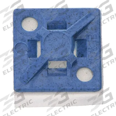 TY-RAP Metal Detectable Cable Tie Mount: 0.14 in Slot Wd, 0.13 in Slot Ht, Blue - Metal-Detectable Cable Tie Mounts