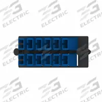PANDUIT Fiber Optic Adapter Panel: Single Mode, OS2, 12 Fiber Ports, SC, UPC, Simplex, Blue, Opticom (MPN FAP12WBUSCZ). Key specifications — Brand: PANDUIT; Connector Type: SC; Port Configuration: Simplex; Color: Blue; Contact Type Finish: UPC.