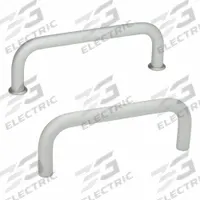 JW WINCO Pull Handle: Threaded Holes, Aluminum, Silver, 4.72 in Mounting Hole Center to Center (MPN 425-AL-8-120-EL). Key specifications — Screw Size: M4; Brand: JW WINCO; Color: Silver.
