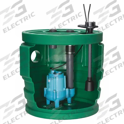 LITTLE GIANT Sewage Ejector System: 41 gal, 2/5 hp, 120V AC, 70 gpm Flow Rate @ 10' of Head - Simplex Sewage Ejector Pump Systems