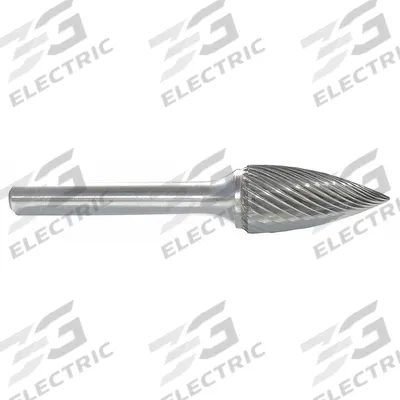 APPROVED VENDOR Carbide Bur: Pointed-End Tree, SG-1, Single Cut, 1/4" x 5/8" Head - Single-Cut Pointed-End Tree Burs