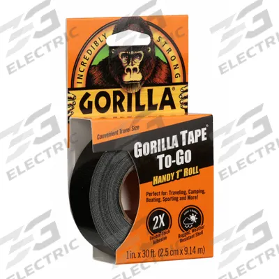 GORILLA Duct Tape: Heavy Duty, Black, 1 in Wd, 10 yd Lg, 17 mil Thick - General Purpose Duct Tape
