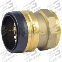 SHARKBITE Push-Fit Adapter Fitting: 2 in Pipe x 2 in Pipe Size, Push-to-Connect x FNPT, Brass (MPN UXL115450F). Key specifications — Brand: SHARKBITE.